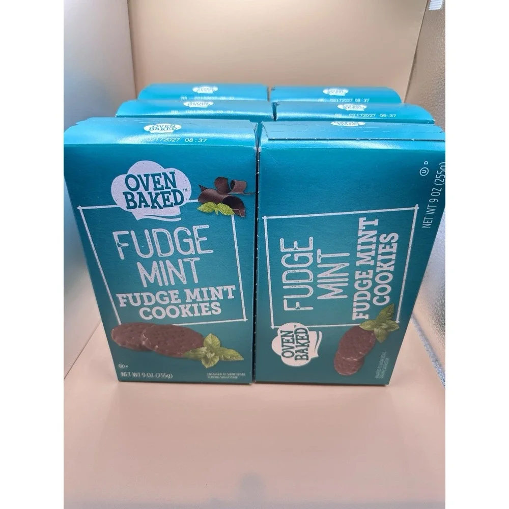 6 Boxes (54 oz) Oven Baked Fudge Mint Cookies‎ 9 oz. NEW